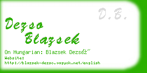 dezso blazsek business card